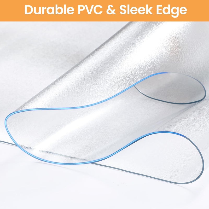 Yecaye Desk Chair Mat for Hardwood Floor, Office PVC Computer Chair Mat, Floor Protector for Rolling Chairs (Transparent, 48" x 60") - Image 5